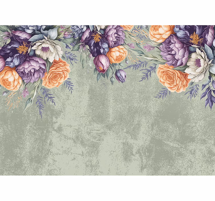 Bedroom roller blind with vintage floral design - TenStickers