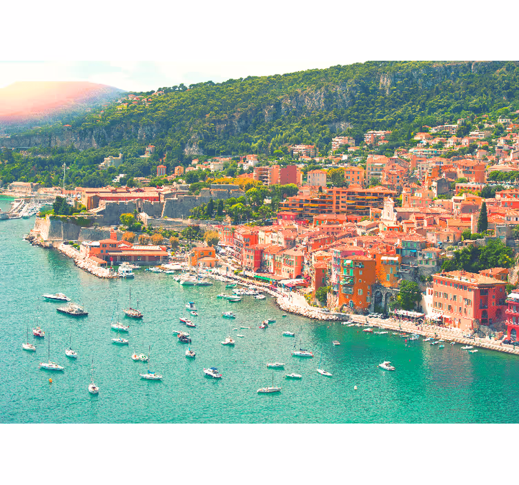 Bedroom roller blind french riviera beach design - TenStickers