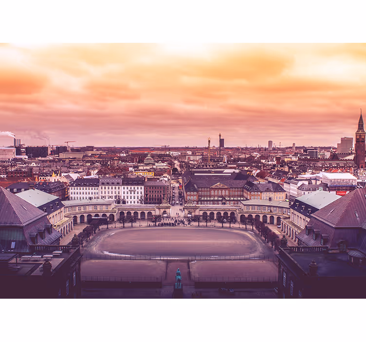 Bedroom roller blind sky view of copenhagen - TenStickers