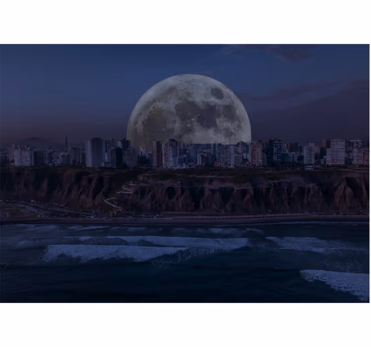 Bedroom roller blind with lima night views - TenStickers