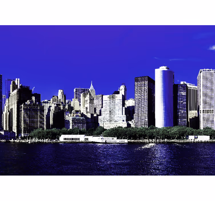 Bedroom roller blind manhattan evening skyline - TenStickers