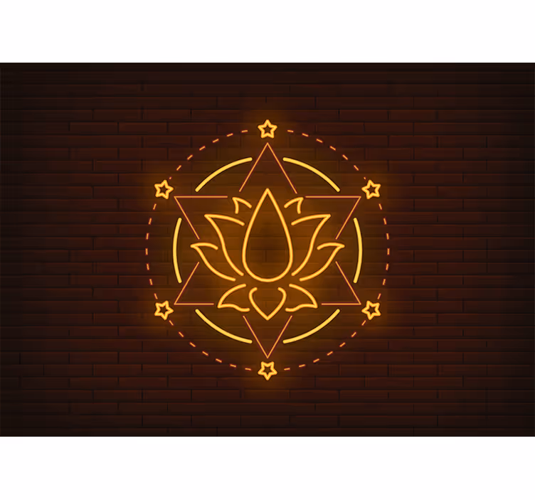 Bedroom roller blind neon lotus - TenStickers
