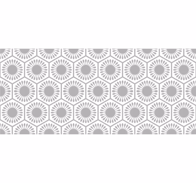 Grey roller blind with grey and white flowers - TenStickers