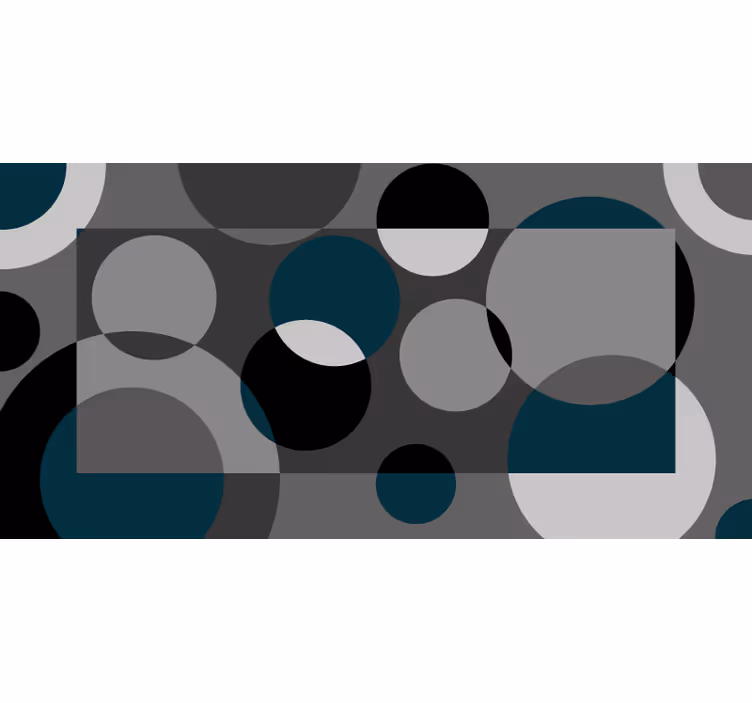 Grey roller blind with squares and circles pattern - TenStickers