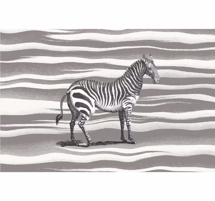 Grey roller blind with vintage zebra design - TenStickers
