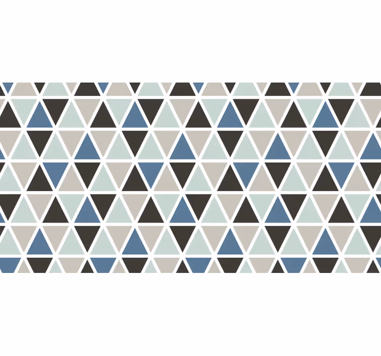 Grey roller blind with gray and blue geometric pattern - TenStickers
