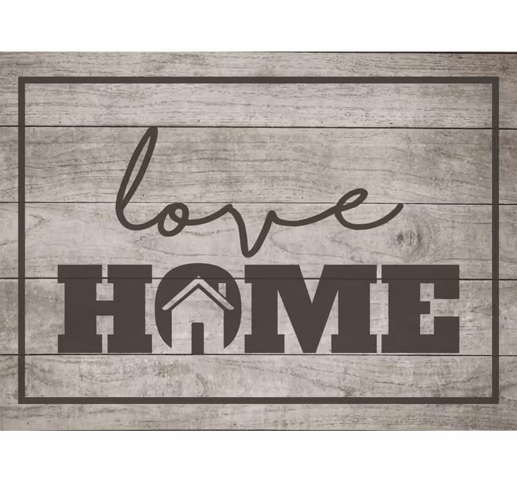 Grey roller blind love home on gray wood - TenStickers