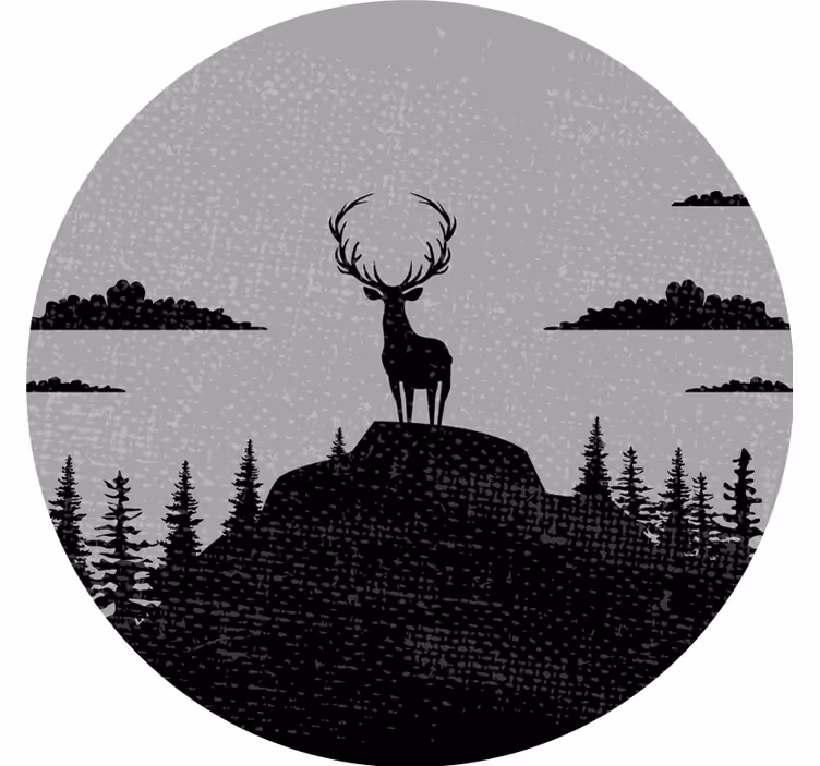 Grey roller blind grey and black stag - TenStickers