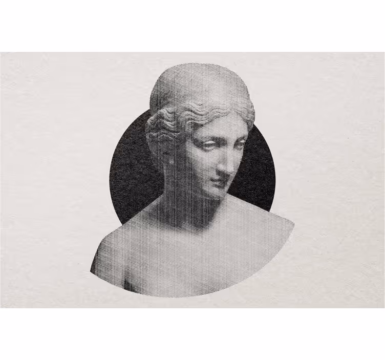 Grey roller blind with engraved greek statue design - TenStickers