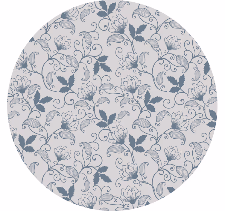Grey roller blind with floral blue hamptons design - TenStickers