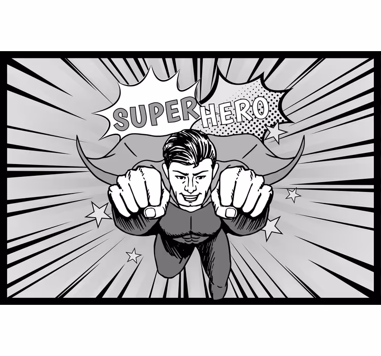 Grey roller blind with amazing superhero design - TenStickers