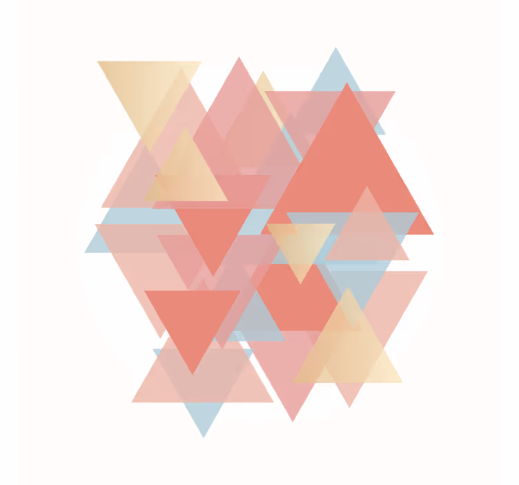 Living room roller blind with pink and gold triangles - TenStickers