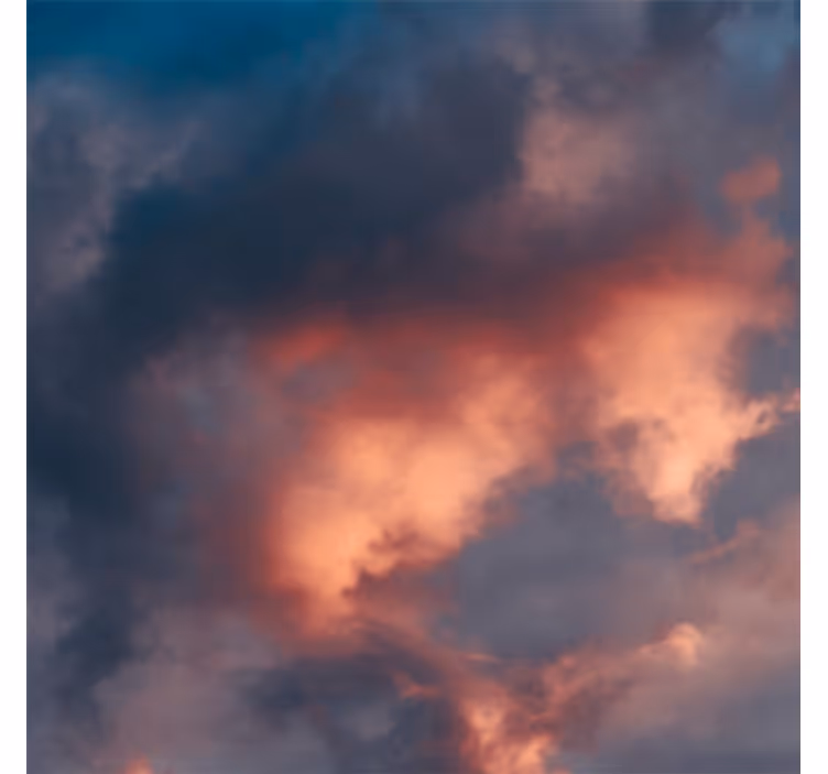 Living room roller blind orange cloud sky - TenStickers