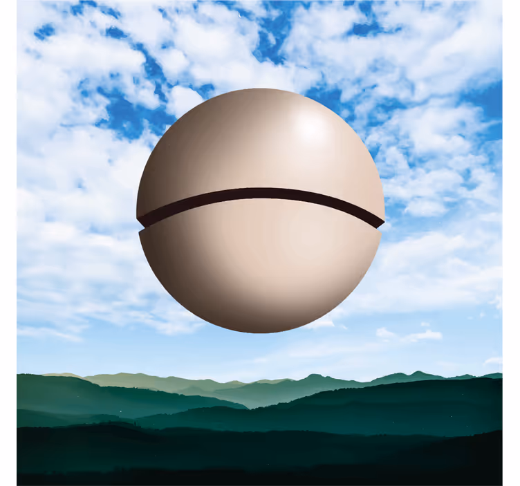 Living room roller blind magritte sphere - TenStickers