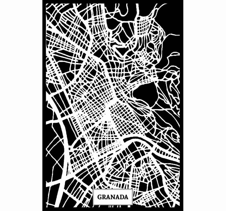 Living room roller blind granada topographic map - TenStickers