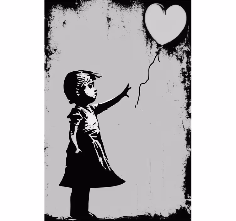 Living room roller blind street art girl design - TenStickers