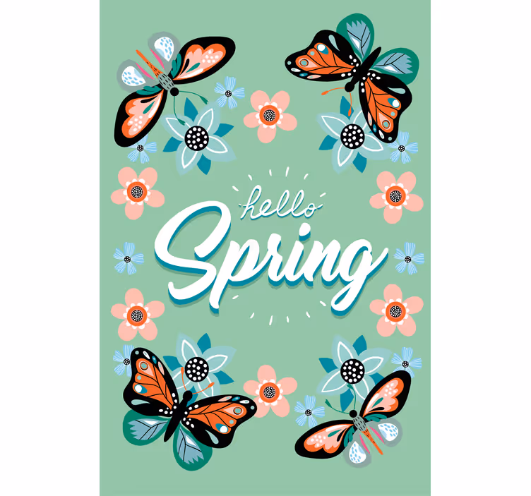 Living room roller blind spring awakening - TenStickers