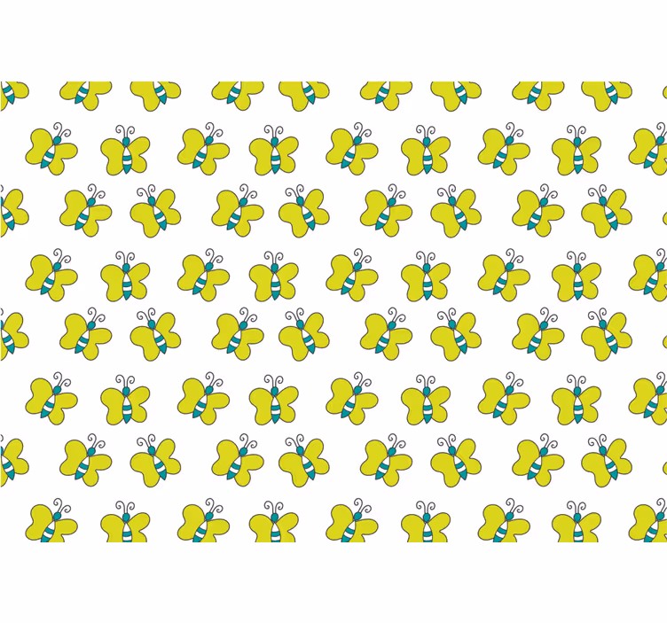 Bedroom roller blind white and green striped butterfly - TenStickers