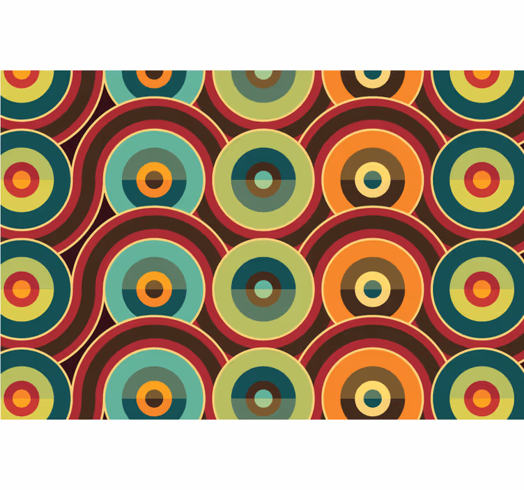 Bedroom roller blind retro patterned circles - TenStickers