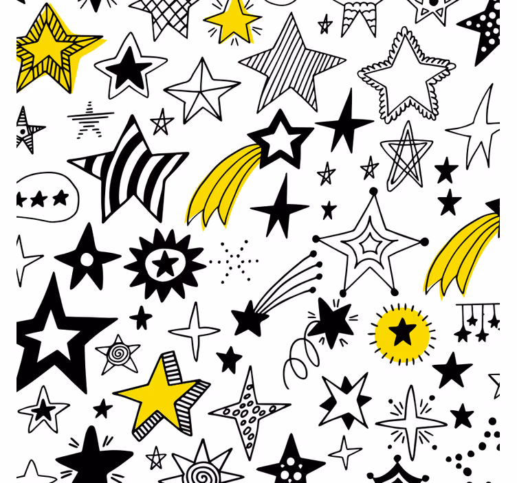 Bedroom roller blind with doodle stars design - TenStickers