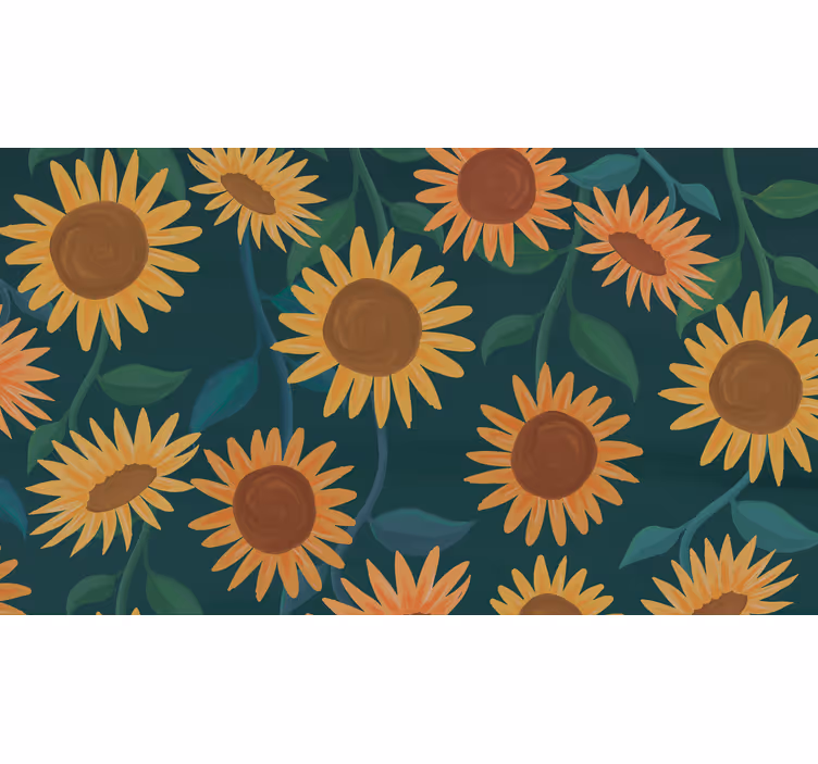 Bedroom roller blind sunflowers plant - TenStickers