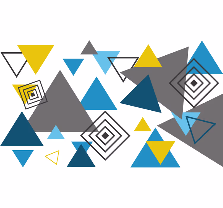 Bedroom roller blind in blue and yellow nordic design - TenStickers