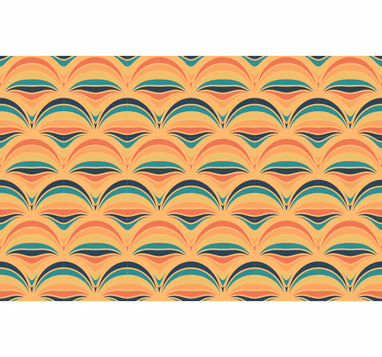 Bedroom roller blind with 70s orange stripes - TenStickers