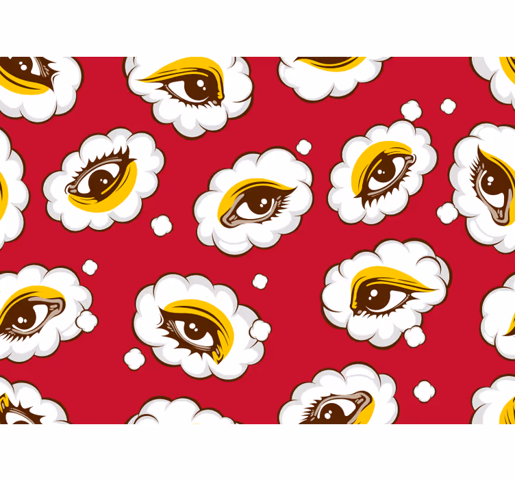 Bedroom roller blind with 70s eyes pattern - TenStickers