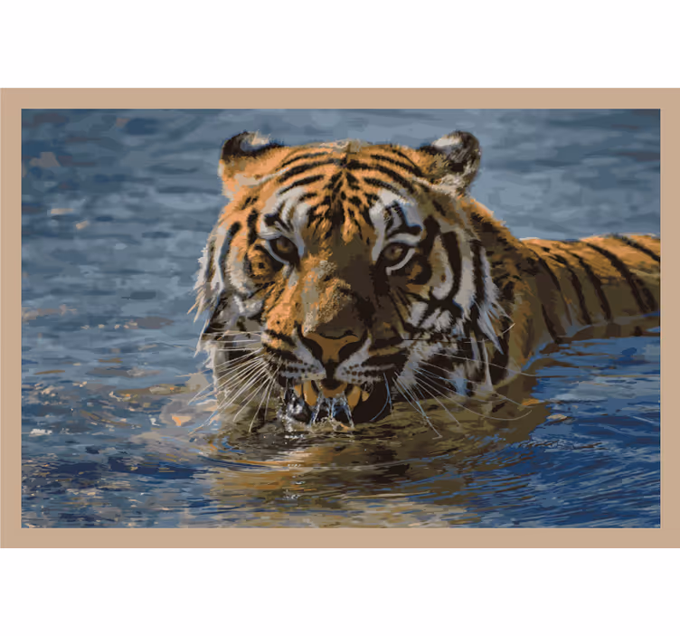 Tiger swimming bedroom roller blind - TenStickers