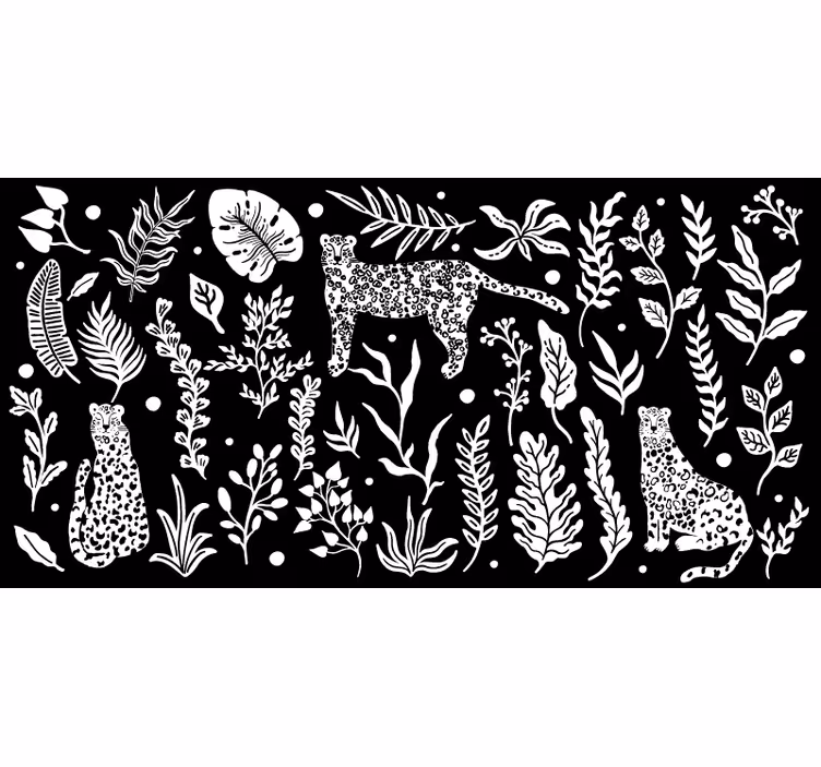 Bedroom roller blind white leopard design - TenStickers