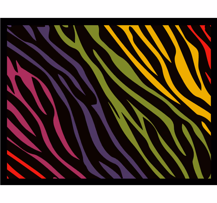 Rainbow zebra print bedroom roller blind - TenStickers