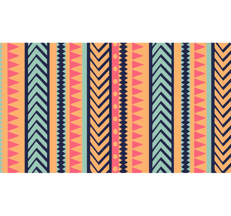 Bedroom roller blind with vibrant geometric stripes - TenStickers
