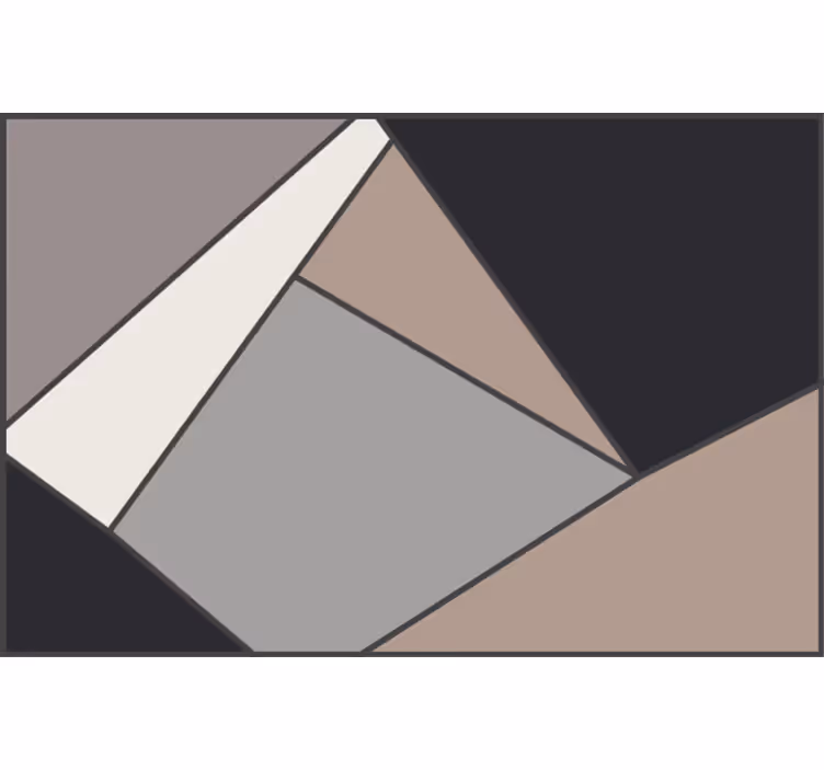 Bedroom roller blind vinyl rug with geometric beige shapes - TenStickers