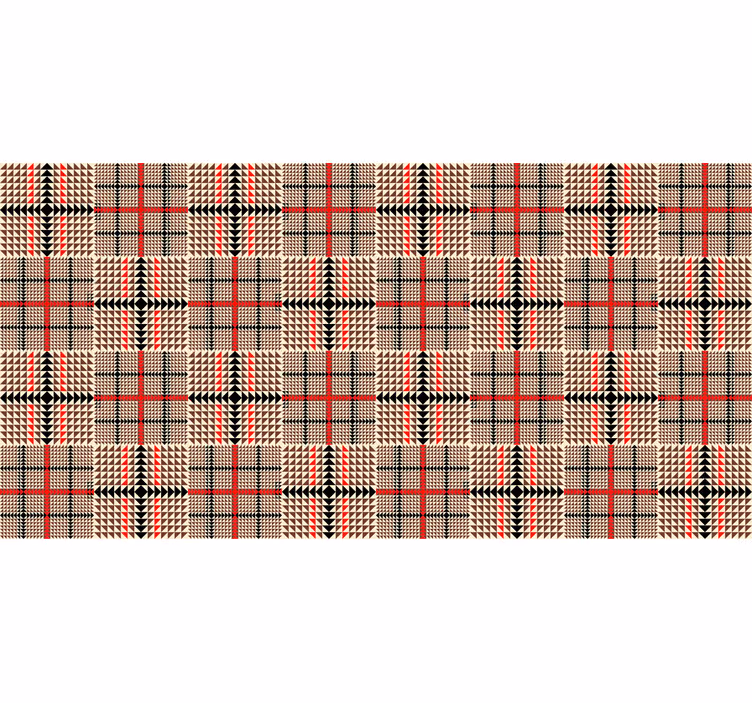 Bedroom roller blind in brown plaid pattern - TenStickers