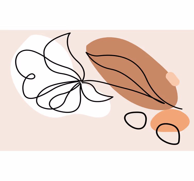 Bedroom roller blind with minimalistic green leaf design - TenStickers