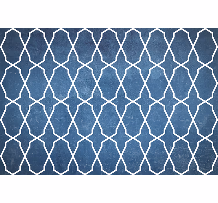 Bedroom roller blind in white and blue wave diamonds - TenStickers