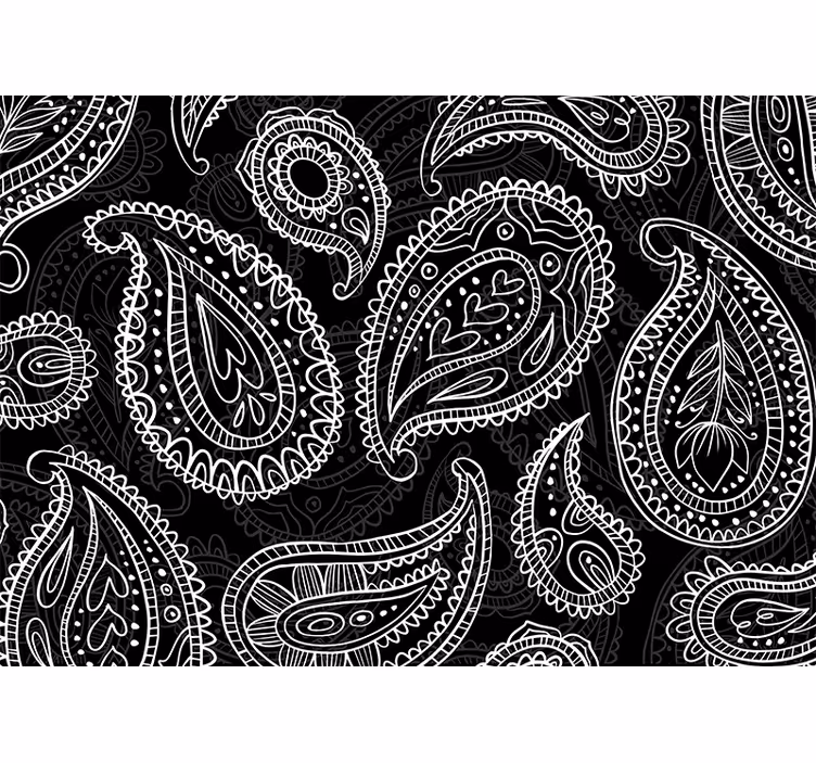 Bohemian black and white bedroom roller blind - TenStickers