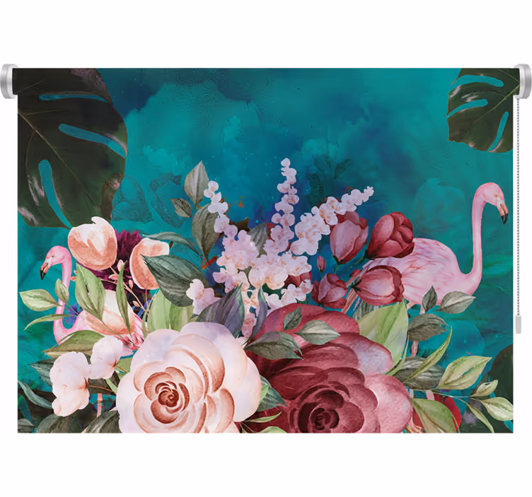 Bedroom roller blind bohemian floral design - TenStickers