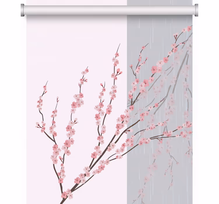 Aesthetic light color flowering bedroom roller blind - TenStickers