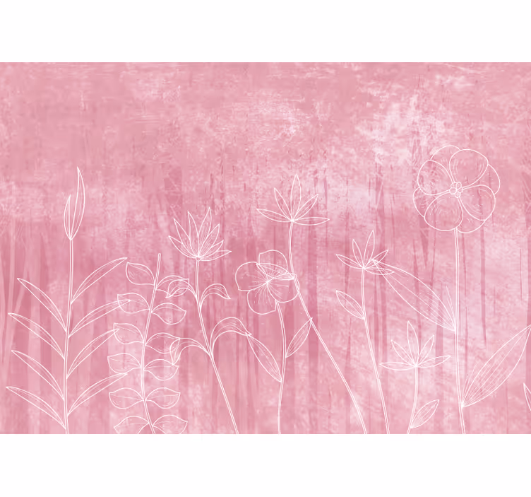 Bedroom roller blind in pink scandinavian meadow - TenStickers