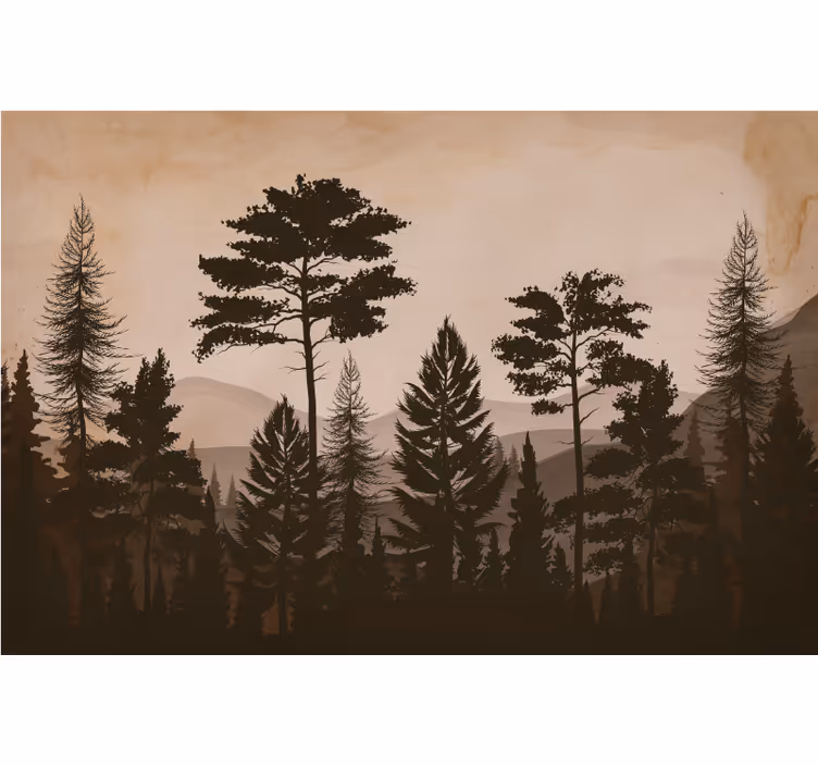 Bedroom roller blind in warm scandinavian forest - TenStickers