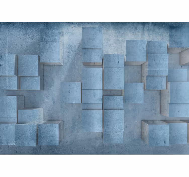 Bedroom roller blind with 3d stone cube effect - TenStickers