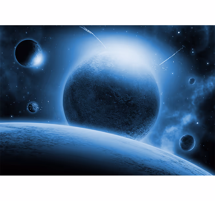 Bedroom roller blind with a stunning lunar view - TenStickers