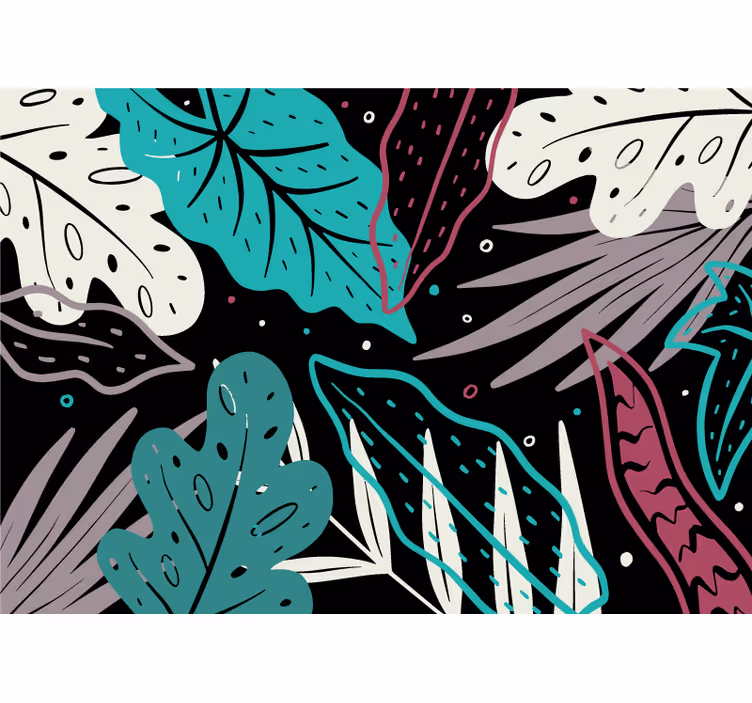 Bedroom roller blind blue banana leaves design - TenStickers
