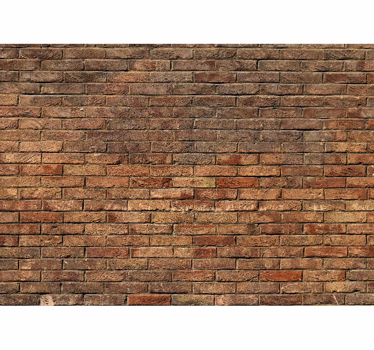 Bedroom roller blind with raw brown brick design - TenStickers