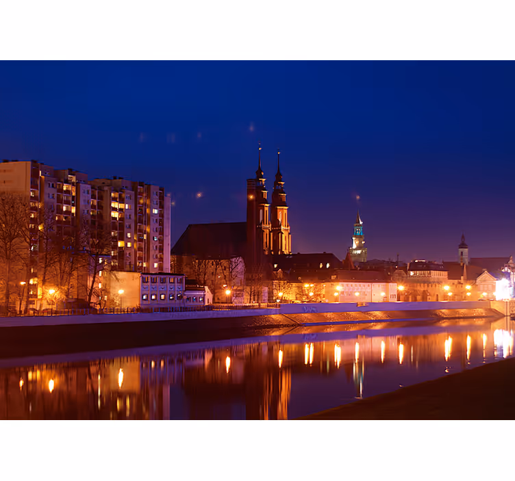 Bedroom roller blind opole at dusk - TenStickers