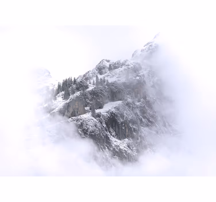 White roller blind snowy mountain landscape mural - TenStickers
