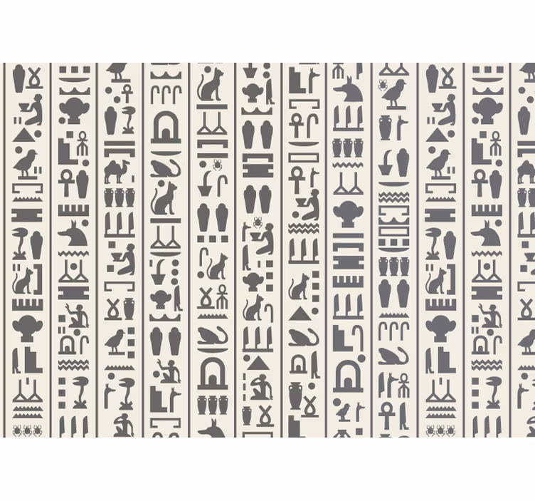 White roller blind with hieroglyphs design - TenStickers