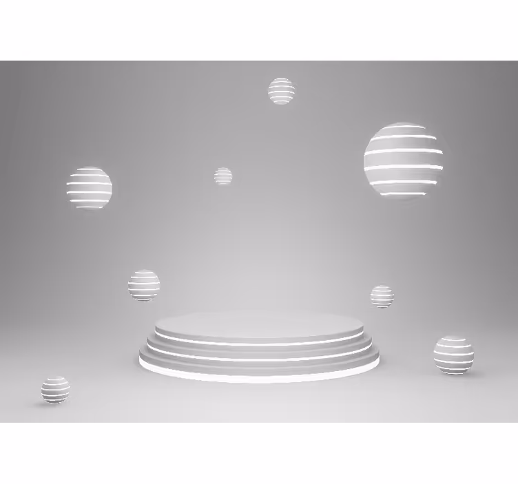 White roller blind with floating spheres design - TenStickers