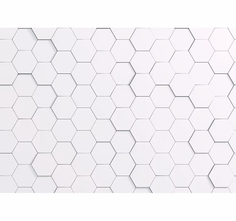 White roller blind with white hexagon shadows - TenStickers